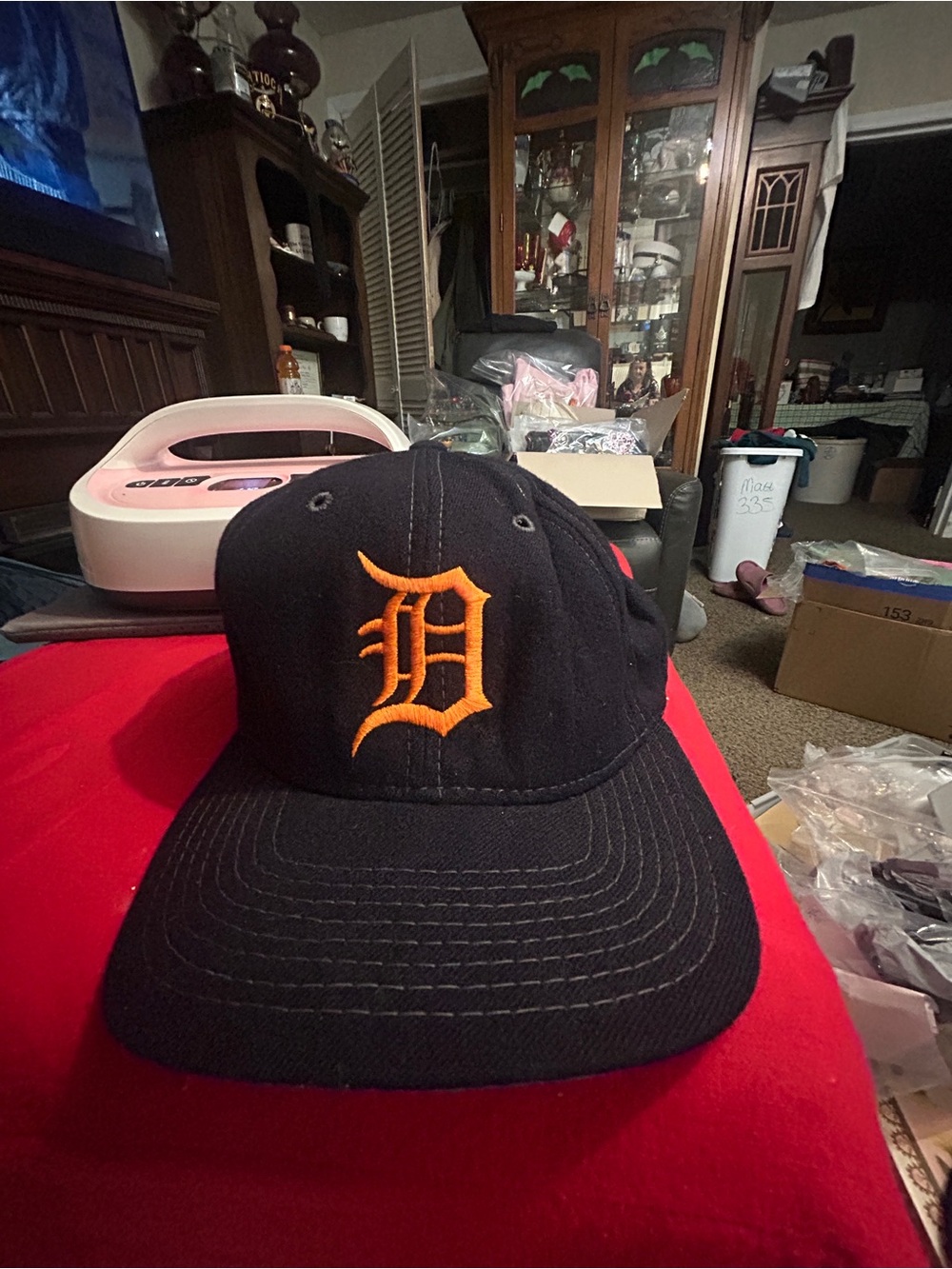 MLB Kids Black Baseball Cap with Orange D Logo